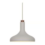 Metalowa lampa wisząca nad blat Fuji beż - drewniany detal - skandynawska