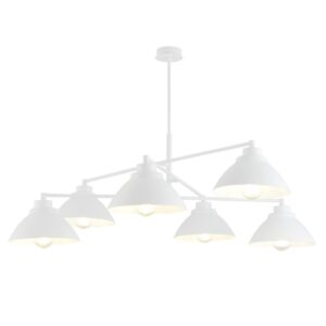 Metalowy żyrandol Maverick 6 biały - Emibig