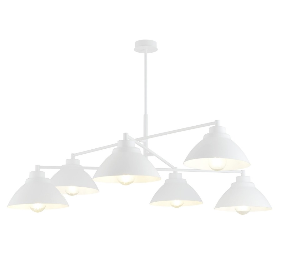 Metalowy żyrandol Maverick 6 biały - Emibig