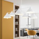 Metalowy żyrandol Maverick 6 biały - sześć kloszy