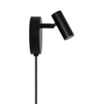 Minimalistyczny czarny kinkiecik do sypialni Omari - z przewodem