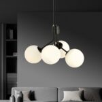 Nowoczesna lampa nad stół Nova 4 czarna - do salonu