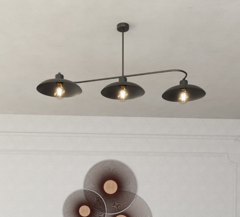 Nowoczesna lampa sufitowa Foster 3 - metalowe klosze - loft