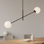 Nowoczesna lampa sufitowa Linear 2 - białe szklane kule