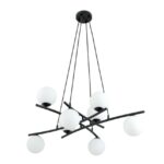 Nowoczesna lampa wisząca Essa 8 nad stół - 8 białych kul