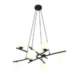 Nowoczesna lampa wisząca Essa 8 nad stół do jadalni - szklane klosze