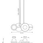 Nowoczesna lampa wisząca Model 4 czarna - metalowa - Emibig - rysunek techniczny