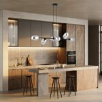 Nowoczesna lampa wisząca Pandora 6 opływowe klosze - nad wyspę kuchenną