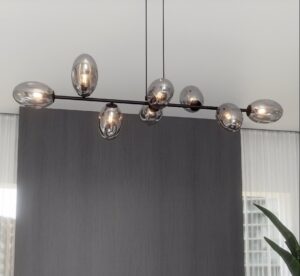 Nowoczesna lampa wisząca Pandora 8 - czarno-grafitowa