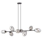 Nowoczesna lampa wisząca Pandora 8 - czarno-grafitowa - Emibig