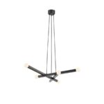 Nowoczesna lampa wisząca Stack czarna - 6 żarówek