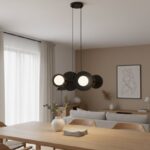 Nowoczesna lampa wisząca nad stół Model 4 czarna - metalowa - Emibig