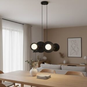 Nowoczesna lampa wisząca Model 4 czarna - metalowa - Emibig
