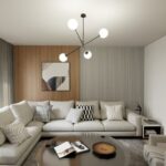 Nowoczesny czarny żyrandol Linear 4 - do salonu nad stolik