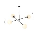 Nowoczesny czarny żyrandol Linear 4 - przesuwna konstrukcja