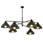 Nowoczesny czarny żyrandol Maverick 6 metalowy - do salonu w stylu loft