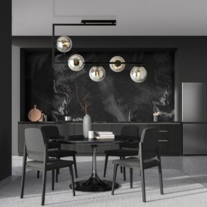 Nowoczesny czarny żyrandol Soma 5 - 5 grafitowych kul