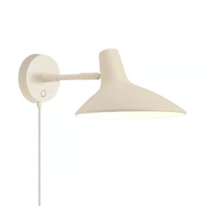 Beżowy metalowy kinkiet Darci z krótkim regulowanym ramieniem