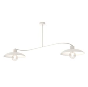 Nowoczesny żyrandol Foster 2 - białe metalowe klosze półkopuły