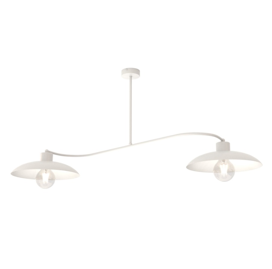 Nowoczesny żyrandol Foster 2 - białe metalowe klosze półkopuły