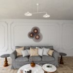 Nowoczesny żyrandol Foster 2 do salonu - białe metalowe klosze półkopuły - Emibig