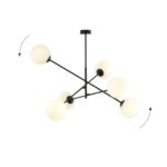Nowoczesny żyrandol Linear 6 czarny - możliwość zmiany położenia ramion