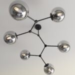 Nowoczesny żyrandol Space 6 - lustrzane klosze