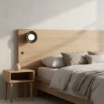 Okrągły czarny kinkiet Ozzy na wezgłowie do łóżka - Emibig - klosz kula