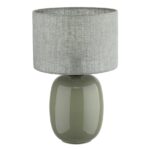 Oliwkowa lampka stołowa Melody - do sypialni