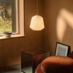 Plisowana lampa wisząca do jadalni Elbie - biała