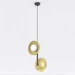 Podwójna lampa nad stół Vanila metalowa - czarno-złota