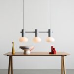 Potrójna lampa wisząca szara nad stół Flo 3 Grey - 3 klosze w linii