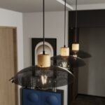 Potrójny zwis sufitowy na listwie Kobe 3 czarny - nad wyspę kuchenną