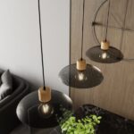 Potrójny zwis sufitowy na listwie Kobe 3 czarny - nowoczesny