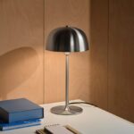 Srebrna lampka stołowa Cera - elegancki grzybek