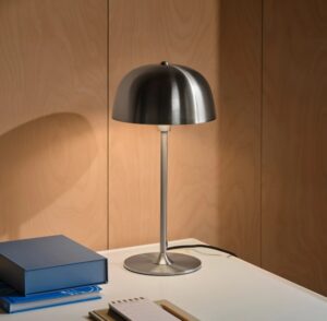 Srebrna lampka stołowa Cera - elegancki grzybek