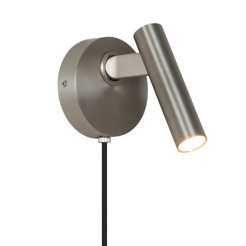 Srebrny kinkiet do czytania Makoto - aluminiowy