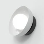 Szary kinkiet ścienny Ozzy - Emibig - metalowa osłona i szklany klosz kula