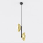 Złota lampa nad stół Vanila metalowa - dwa eleganckie klosze - elegancka