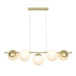 Złota lampa wisząca do salonu i jadalni Lilly 5