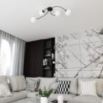 Żyrandol na 4 żarówki Vibra 4 do jasnego salonu - opalowe klosze kule ze szkła