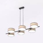 Żyrandol nad stół do jadalni na 6 żarówek Drumz 6 - abażury z tkaniny