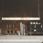 Alabastrowa lampa wisząca nad blat Bowie 130 - podłużna