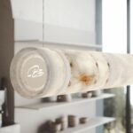 Alabastrowa lampa wisząca nad wyspę kuchenną Bowie 130 - podłużna