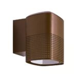 Aluminiowy kinkiet zewnętrzny na elewację Sidara IP54 - metaliczny brąz