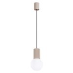 Beżowy zwis sufitowy Halo nad blat - ryflowany korpus