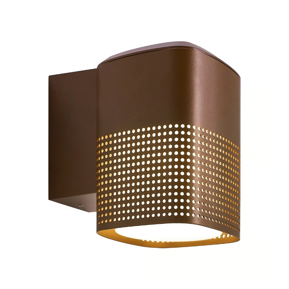 Brązowy kinkiet zewnętrzny na elewację Sidara IP54 - aluminium