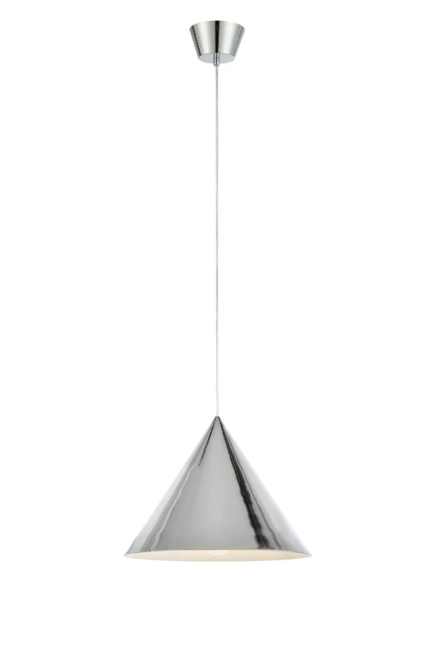 Chromowana lampa wisząca nad stół Tip 38 - stożek