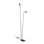 Czarna lampa podłogowa Mono II do eleganckiego salonu - złote regulowane tuby