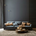 Czarna lampa podłogowa Mono II - złote regulowane reflektory